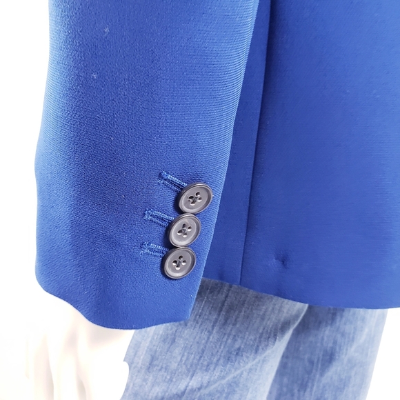 J. Crew Factory Women's Blue Crepe Blazer Work Suit Jacket B9367 Size 2 - Picture 7 of 12